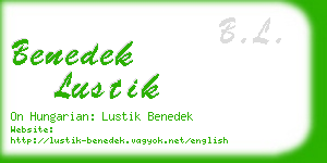 benedek lustik business card